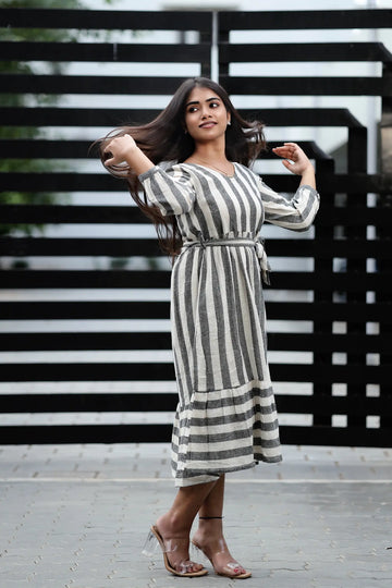 Urban stripes umbrella kurti