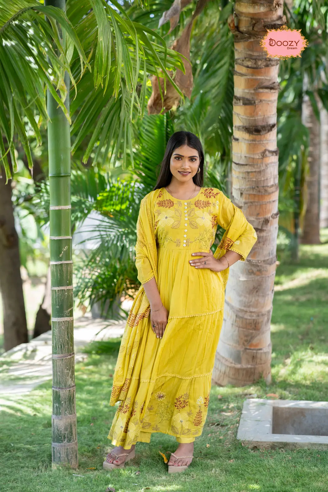 Sunlit Bloom Maxi Kurti set