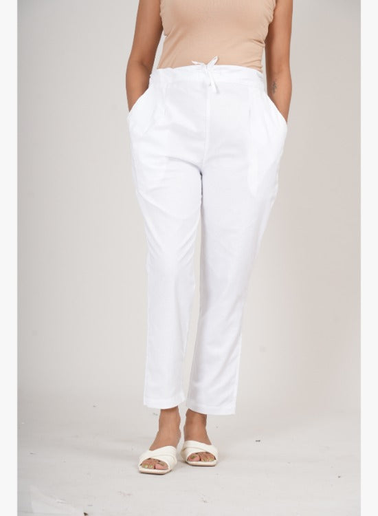 White Straight Pant