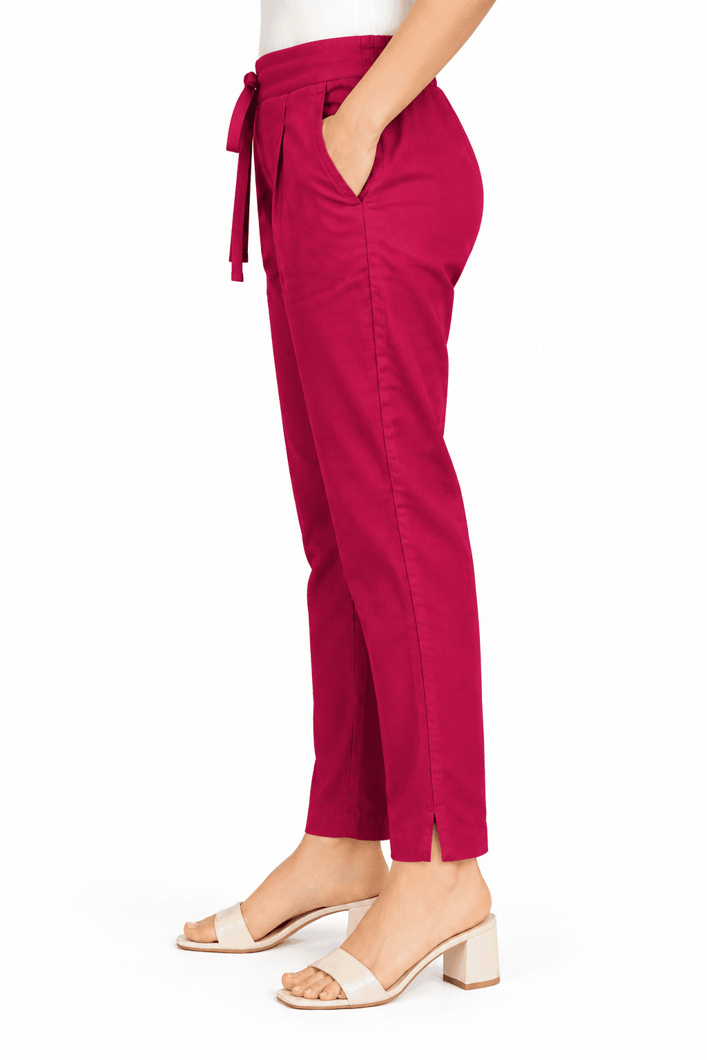 Women’s Red Straight-Fit Pants in Red 2