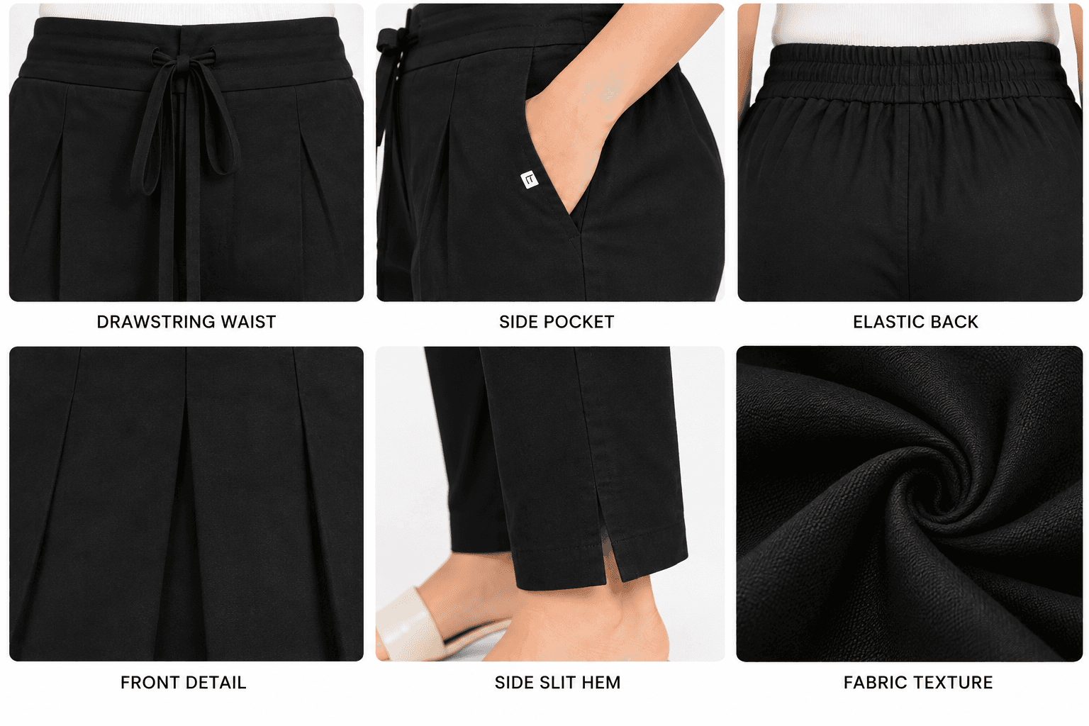 Women’s Black Straight-Fit Pants in Black 4