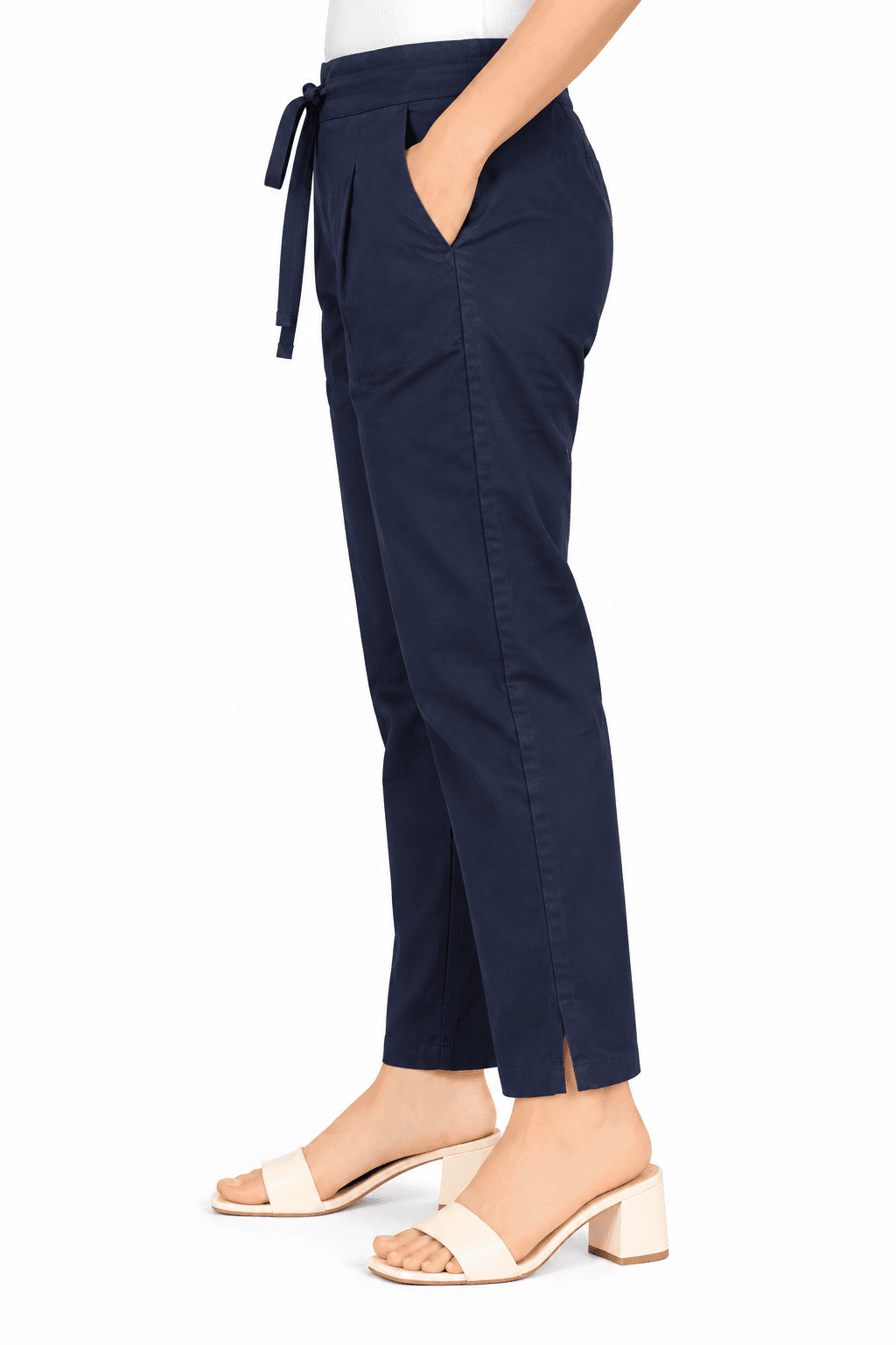 Women’s Navy Blue Straight-Fit Pants in  Navy Blue 2