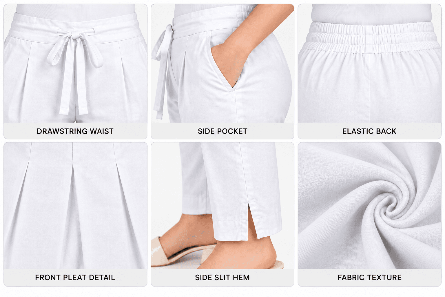 Women’s White Straight-Fit Pants in  White 3
