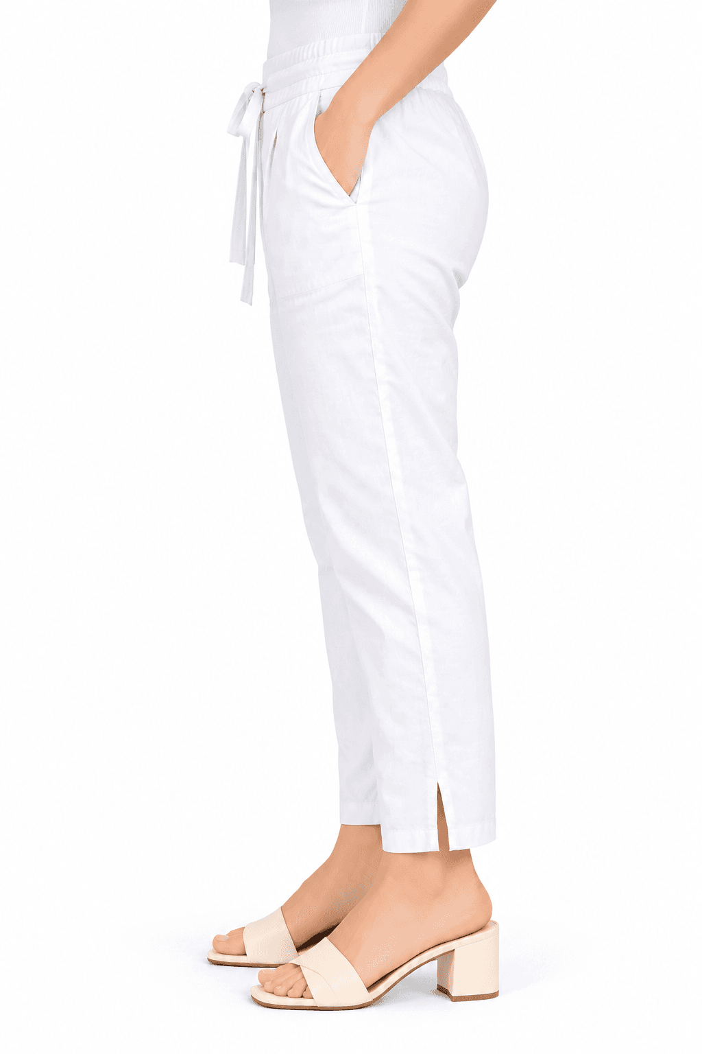 Women’s White Straight-Fit Pants in  White 2