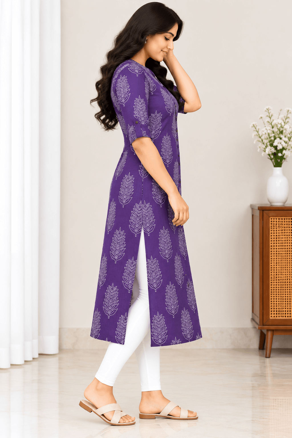 Women’s Purple Cotton Feeding Top in Purple