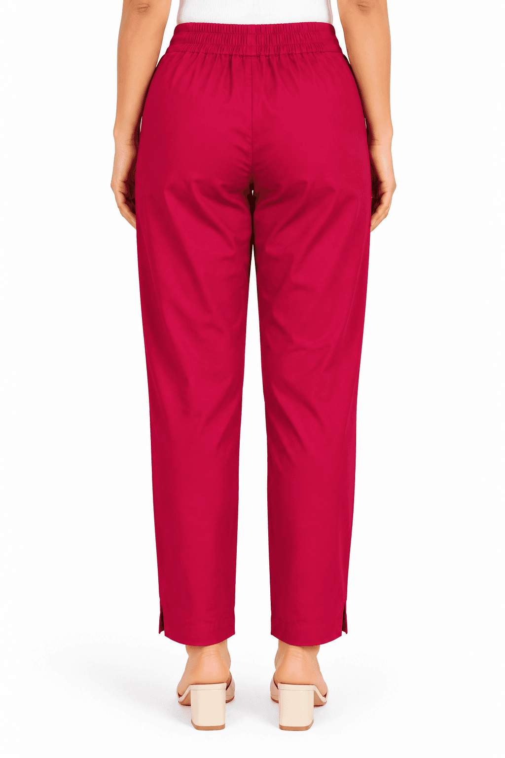 Women’s Red Straight-Fit Pants in Red 3