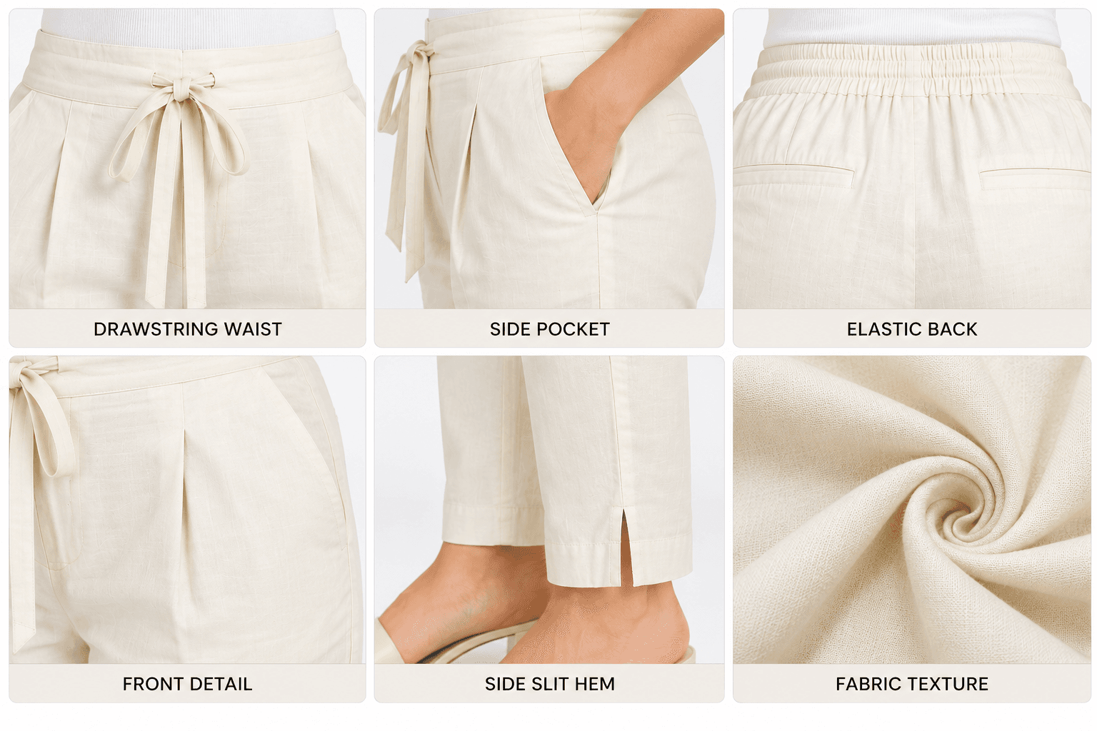 Cream Colour Women’s Straight-Fit Pants in Cream 4