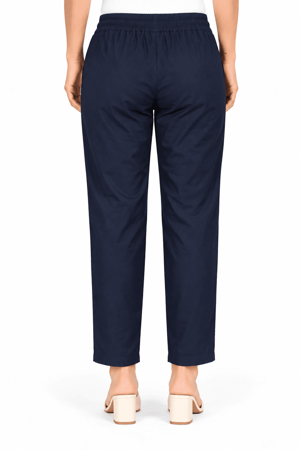 Women’s Navy Blue Straight-Fit Pants in  Navy Blue 3