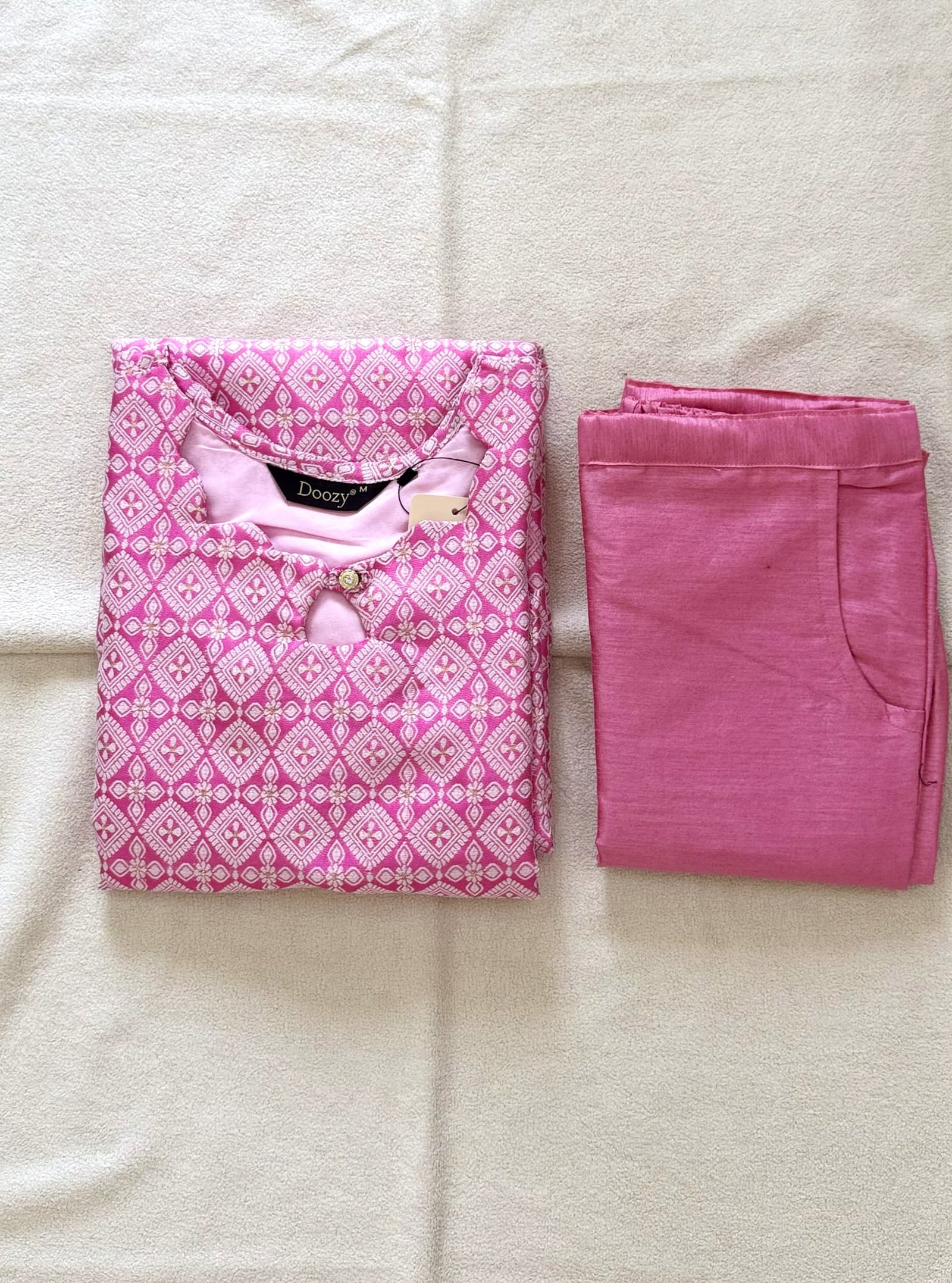 Pink Jack Jerri 2-Piece Kurti Set in Pink