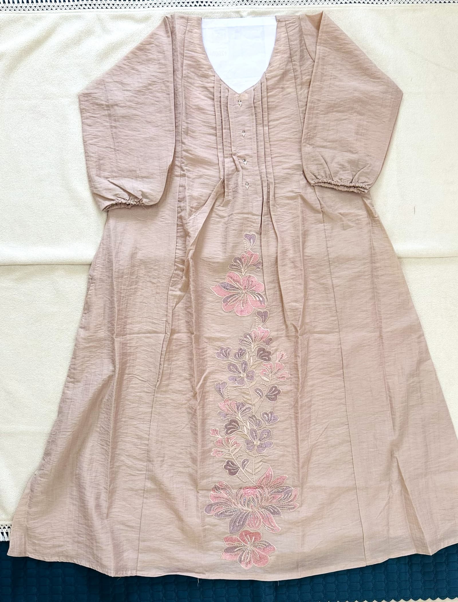 Dusty Pink Vertican Flared Anarkali Kurti in Dusty Pink