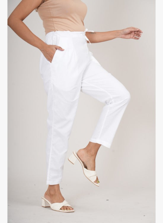 White Straight Pant