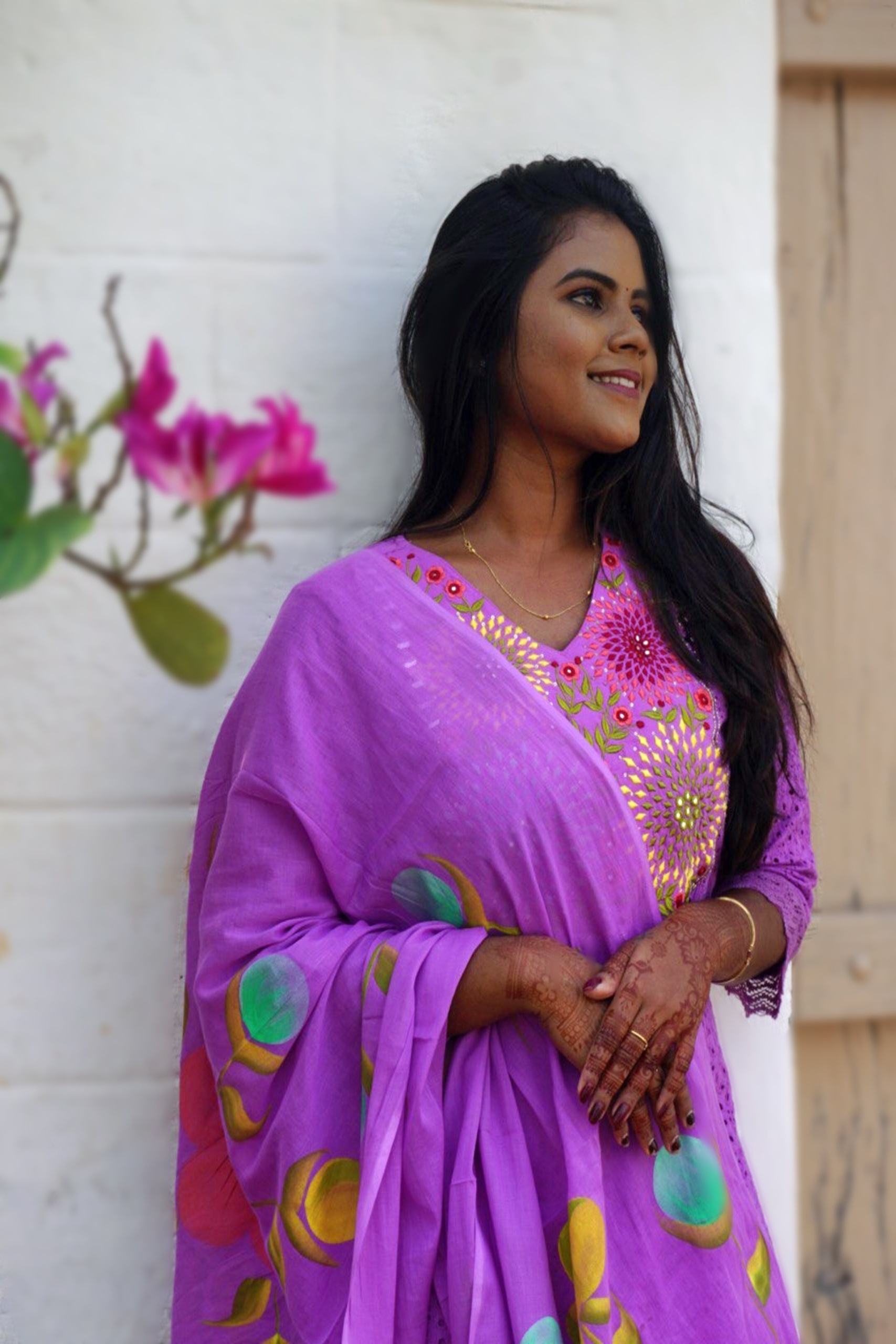 Chicken Embroidary Straight cut 3pcs Set