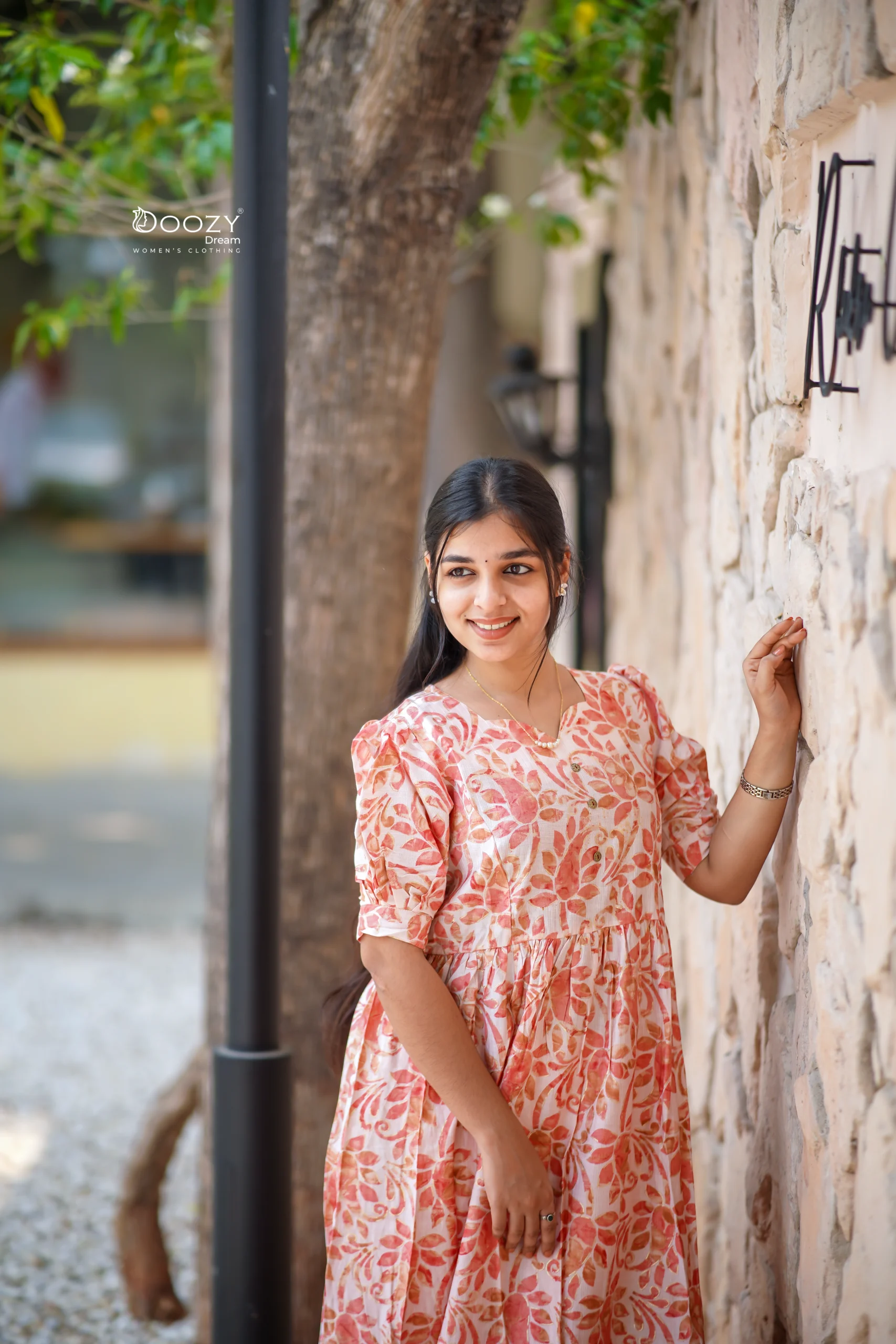 Maxi-Style Floral Printed Cotton Pink Kurti for Functional Wear