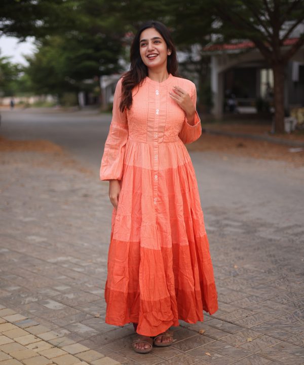 Peach Coral Button Maxi