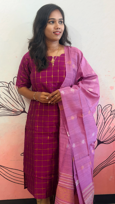 Wine Checks Rawsilk Kurtiset