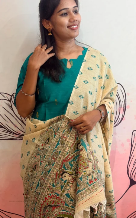 Ramar Colour Raw Silk Kurti Set