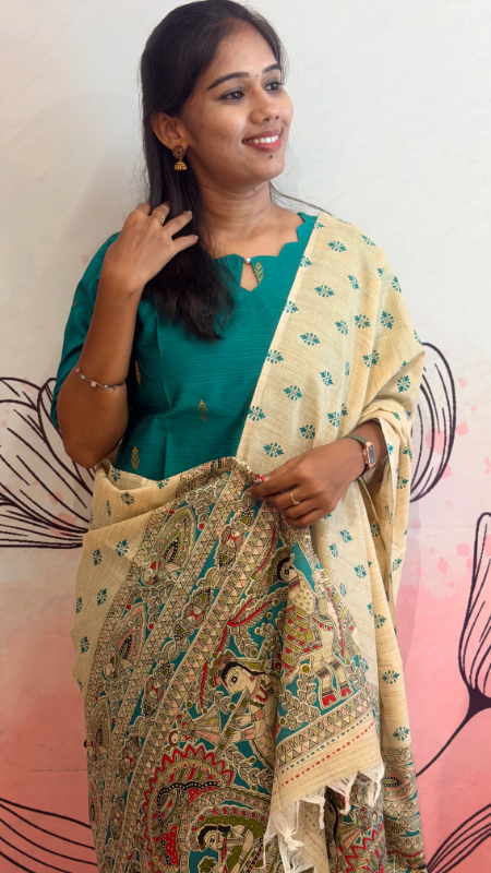 Ramar Colour Raw Silk Kurti Set